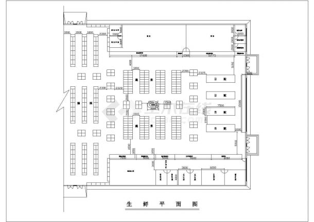 某超市建筑平面施工CAD設計圖圖文設計制作詳解